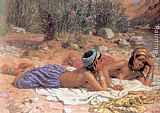 Etienne Dinet Canvas Paintings - Bathers Resting